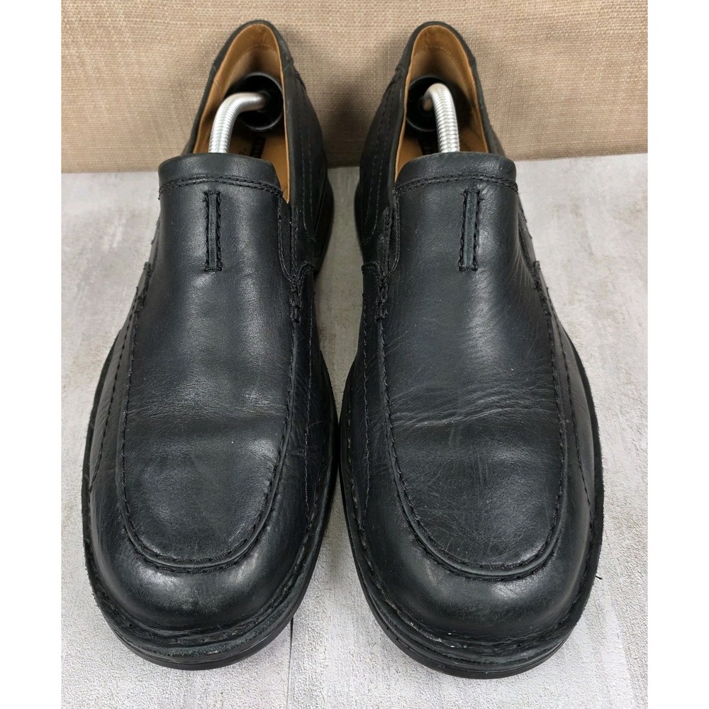 Clarks Men's 11M Northam Race Loafers Slip On Black Leather Casual Shoes